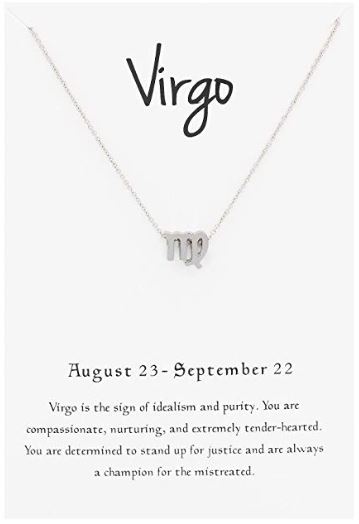 Amazon VIRGO Cyberny Zodiac Constellations Necklace Jewelry Birthday Gifts Message Card Women